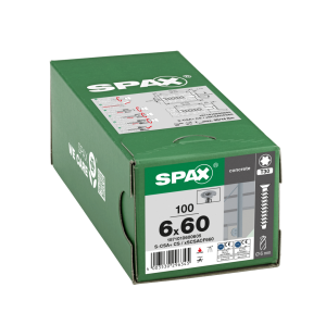 SPAX BETONSCHRAUBE 6x60 20/5 VERZINKT SENKKOPF T30 100ST