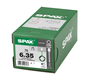 SPAX BETONSCHRAUBE 6x35 VERZINKT INNENGEWINDE M8/10 SW 13 75ST