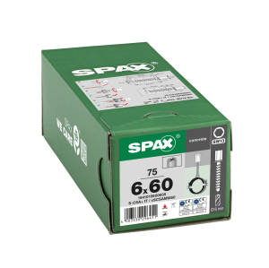 SPAX BETONSCHRAUBE 6x60 VERZINKT INNENGEWINDE M8/10 SW 13 75ST