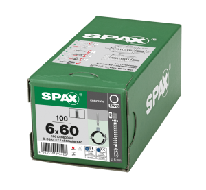 SPAX BETONSCHRAUBE 6x60 25/20 VERZINKT AUSSENGEWINDE SW10 100ST