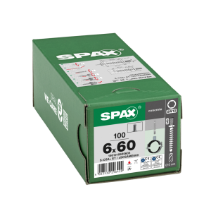 SPAX BETONSCHRAUBE 6x60 25/20 VERZINKT AUSSENGEWINDE SW10 100ST