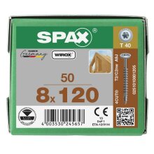 SPAX WIROX Tellerkopf T-STARplus TG TX40 8,0x120 50 Stk