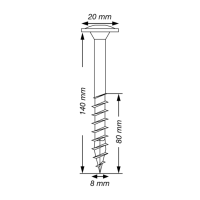 SPAX WIROX Tellerkopf T-STARplus TG TX40 8,0x140 50 Stk