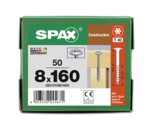 SPAX WIROX Tellerkopf T-STARplus TG TX40 8,0x160 50 Stk