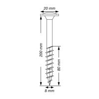 SPAX WIROX Tellerkopf T-STARplus TG TX40 8,0x200 50 Stk