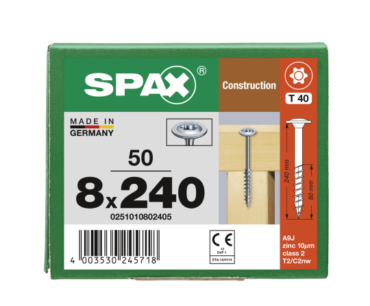 SPAX WIROX Tellerkopf T-STARplus TG TX40 8,0x240 50 Stk