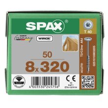 SPAX WIROX Tellerkopf T-STARplus TG TX40 8,0x320 50 Stk