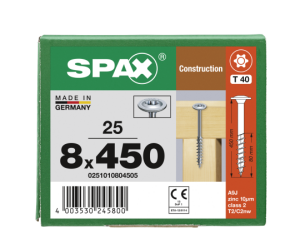 SPAX WIROX Tellerkopf T-STARplus TG TX40 8,0x450 25 Stk