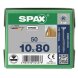 SPAX Senkkopf 10 mm T-STAR plus - Teilgewinde WIROX A3J  T50  -  10x80  -  50 Stk