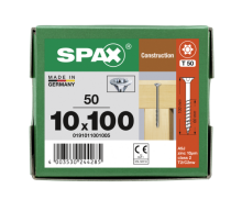 SPAX Senkkopf 10 mm T-STAR plus - Teilgewinde WIROX A3J  T50  -  10x100  -  50 Stk