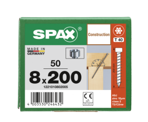 SPAX Zylinderkopfschraube T-STAR plus VG TX40 8 x 200...