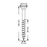 SPAX Senkkopf 10 mm T-STAR plus - Teilgewinde WIROX A3J  T50  -  10x160  -  50 Stk