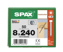 SPAX Zylinderkopfschraube T-STAR plus VG TX40 8 x 240 WIROX  50 Stk