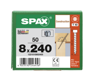 SPAX Zylinderkopfschraube T-STAR plus VG TX40 8 x 240...