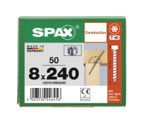 SPAX Zylinderkopfschraube T-STAR plus VG TX40 8 x 240 WIROX  50 Stk