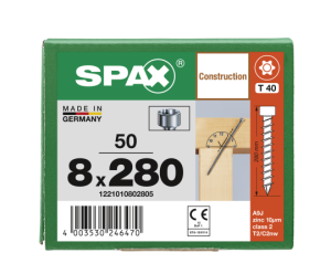 SPAX Zylinderkopfschraube T-STAR plus VG TX40 8 x 280...