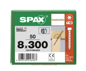 SPAX Zylinderkopfschraube T-STAR plus VG TX40 8 x 300...