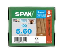 SPAX Terrassenschraube T-STAR plus CUT Fixiergewinde Edelstahl rostfrei  A2 antik 1.4567  5x60 - 100 Stk