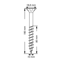 SPAX Senkkopf 10 mm T-STAR plus - Teilgewinde WIROX A3J  T50  -  10x180  -  50 Stk