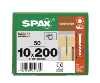 SPAX Senkkopf 10 mm T-STAR plus - Teilgewinde WIROX A3J  T50  -  10x200  -  50 Stk