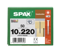 SPAX Senkkopf 10 mm T-STAR plus - Teilgewinde WIROX A3J  T50  -  10x220  -  50 Stk