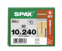 SPAX Senkkopf 10 mm T-STAR plus - Teilgewinde WIROX A3J  T50  -  10x240  -  50 Stk