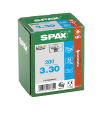 SPAX Senkkopf T-STAR plus - Vollgewinde Edelstahl rostfrei A2 1.4567      T10  -  3x30  -  200 Stk