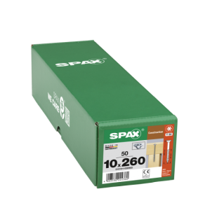 SPAX Senkkopf 10 mm T-STAR plus - Teilgewinde WIROX A3J  T50  -  10x260  -  50 Stk