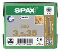 SPAX Dielenschraube Teilgewinde Senkkopf - T-STAR plus T10 WIROX  3,5x35 - 500 Stk