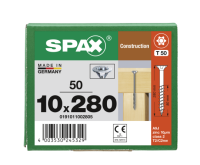 SPAX Senkkopf 10 mm T-STAR plus - Teilgewinde WIROX A3J  T50  -  10x280  -  50 Stk