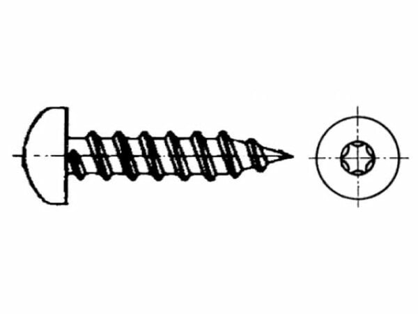 DIN 7981 Blechschraube LIKO Form C mit Spitze 2,9x9,5 TX8 Edelstahl rostfrei A2 1000 Stk