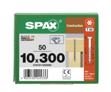 SPAX Senkkopf 10 mm T-STAR plus - Teilgewinde WIROX A3J  T50  -  10x300  -  50 Stk