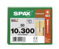 SPAX Senkkopf 10 mm T-STAR plus - Teilgewinde WIROX A3J  T50  -  10x300  -  50 Stk