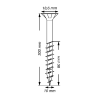 SPAX Senkkopf 10 mm T-STAR plus - Teilgewinde WIROX A3J  T50  -  10x300  -  50 Stk