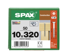 SPAX Senkkopf 10 mm T-STAR plus - Teilgewinde WIROX A3J  T50  -  10x320  -  50 Stk