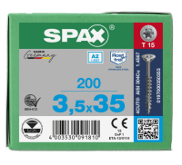 SPAX Senkkopf T-STAR plus - Teilgewinde Edelstahl rostfrei A2 1.4567  T15  -  3,5x35  -  200 Stk