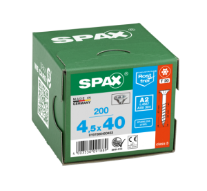 SPAX Senkkopf T-STAR plus - Teilgewinde Edelstahl rostfrei A2 1.4567  T20  -  4,5x40  -  200 Stk