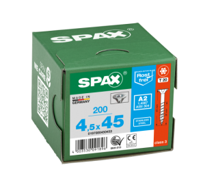 SPAX Senkkopf T-STAR plus - Teilgewinde Edelstahl rostfrei A2 1.4567  T20  -  4,5x45  -  200 Stk