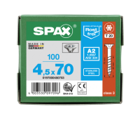 SPAX Senkkopf T-STAR plus - Teilgewinde Edelstahl rostfrei A2 1.4567  T20  -  4,5x70  -  100 Stk