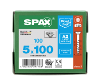 SPAX Senkkopf T-STAR plus - Teilgewinde Edelstahl rostfrei A2 1.4567  T20  -  5x100  -  100 Stk