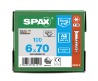 SPAX Senkkopf T-STAR plus - Teilgewinde Edelstahl rostfrei A2 1.4567  T30  -  6x70  -  100 Stk