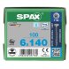 SPAX Senkkopf T-STAR plus - Teilgewinde Edelstahl rostfrei A2 1.4567  T30  -  6x140  -  100 Stk