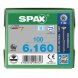 SPAX Senkkopf T-STAR plus - Teilgewinde Edelstahl rostfrei A2 1.4567  T30  -  6x160  -  100 Stk