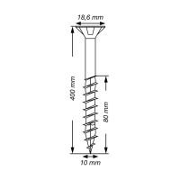 SPAX Senkkopf 10 mm T-STAR plus - Teilgewinde WIROX A3J  T50  -  10x400  -  50 Stk
