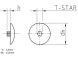 Abdeckkappen KS Gr. 25 für I-Stern  dunkelbraun Farb Nr. 57  - 0 - 200 Stk