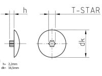 Abdeckkappen KS Gr. 30 für I-Stern  dunkelbraun Farb Nr. 57  - 0 - 200 Stk