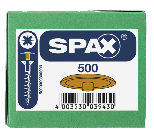 SPAX Kunststoff-Abdeckkappen für SPAX mit Kopflochbohrung, ocker, 500 Stück