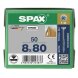 SPAX Senkkopf 8 mm T-STAR plus  Teilgewinde WIROX A3J  8x80 - 50 Stk