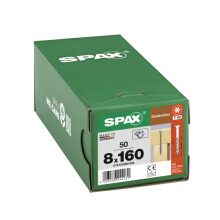 SPAX Senkkopf 8 mm T-STAR plus - Teilgewinde WIROX A3J  T40  -  8x160  -  50 Stk