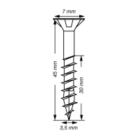 SPAX Senkkopf T-STAR plus - Teilgewinde WIROX A3J  T20  -  3,5x45  -  200 Stk